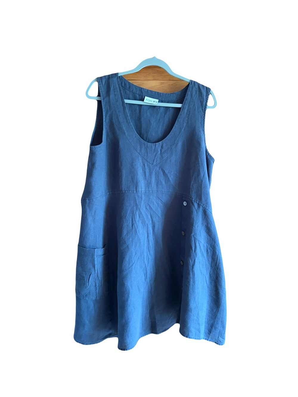 FOIL costal Lagenlook oversized  Sleeveless Linen Dress size 10
